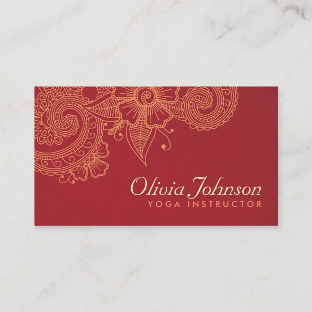 Modern Henna Design Business Cards - Groupon (Front)