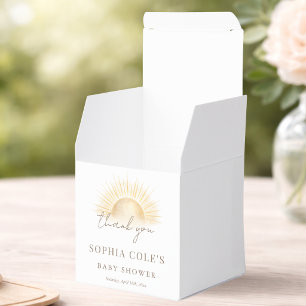 Modern Here Comes The Son Baby Shower Thank You Favor Box