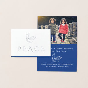 Modern Heritage Dove Foil Holiday Photo Card