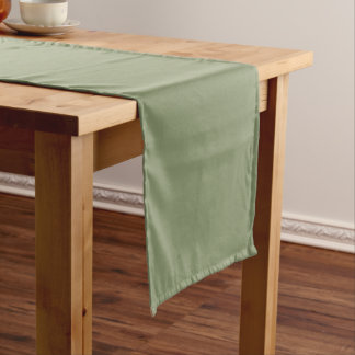 Modern Heritage Solid Moss Green Short Table Runner
