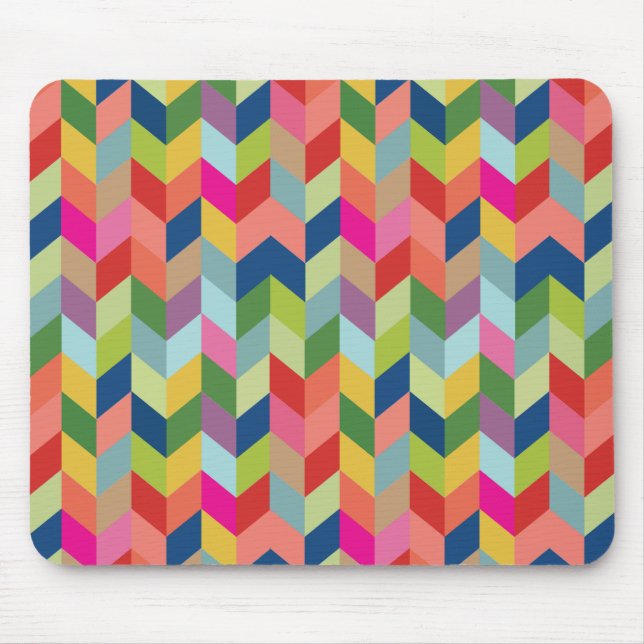 Modern Herringbone Pattern Mouse Pad (Front)