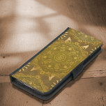 Modern hexa golden ursidae mandala art samsung galaxy s5 wallet case<br><div class="desc">This stylish fusion of circles and hexagons creates a bear and floral sketch, inspired by Hindu mandala essence with a touch of Buddhist and modern styles. The deliberate golden hue symbolizes harmony with nature's inhabitants, presenting a simpler and attractive modern mandala design. The wallet case is not just a protective...</div>