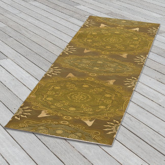 Modern hexa golden ursidae mandala art  yoga mat