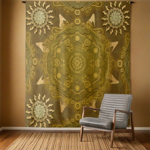 Modern Hexa Golden Ursidae Tapestry