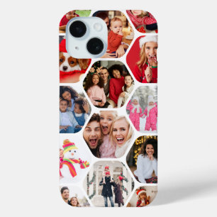 Modern Hexagon Multi Photo Collage iPhone 15 Case