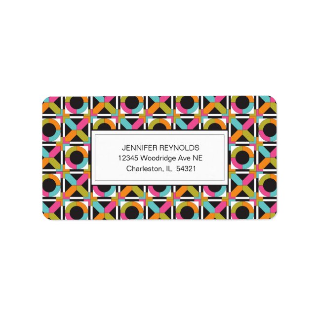 Modern Hexagon Quilt Pattern Address Labels (Front)