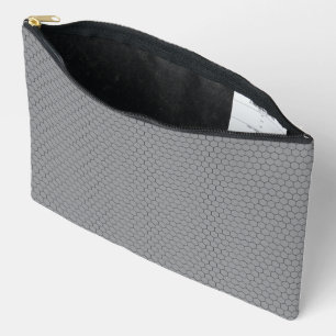 Modern Hexagonal Grid Geometric Pattern Accessory Pouch
