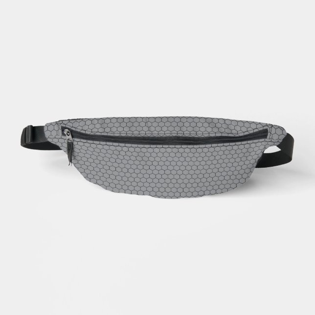Modern Hexagonal Grid Geometric Pattern Fanny Pack (Front)