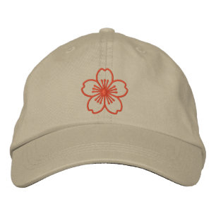 Modern Hibiscus Embroidered Baseball Cap