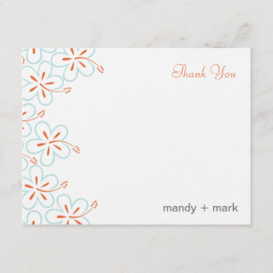 Modern Hibiscus Flat Thank You Card