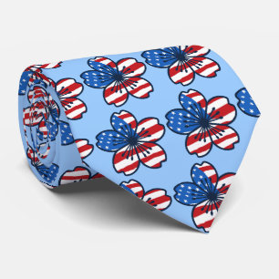 Modern Hibiscus USA Two-sided Printed Tie
