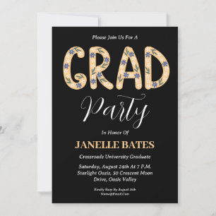 modern high school floral graduation invitations