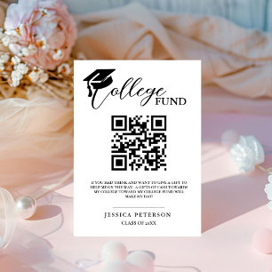 Modern High School Graduation Colleg fund QR code Pedestal Sign