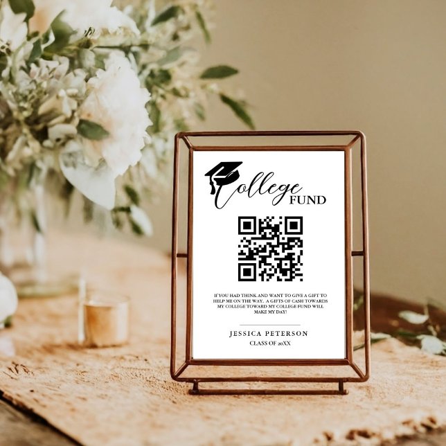 Modern High School Graduation Colleg fund QR code  Poster (Creator Uploaded)