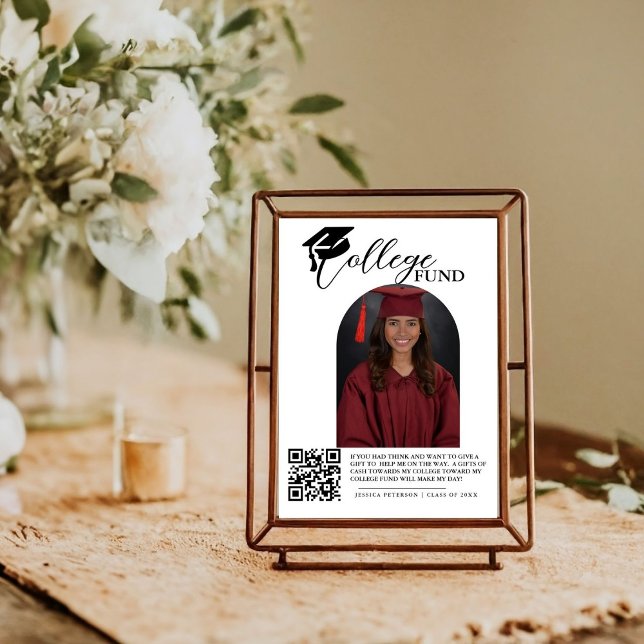 Modern High School Graduation Colleg fund QR code  Poster (Creator Uploaded)