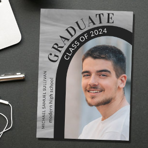 Modern High School Photo Graduation  Announcement