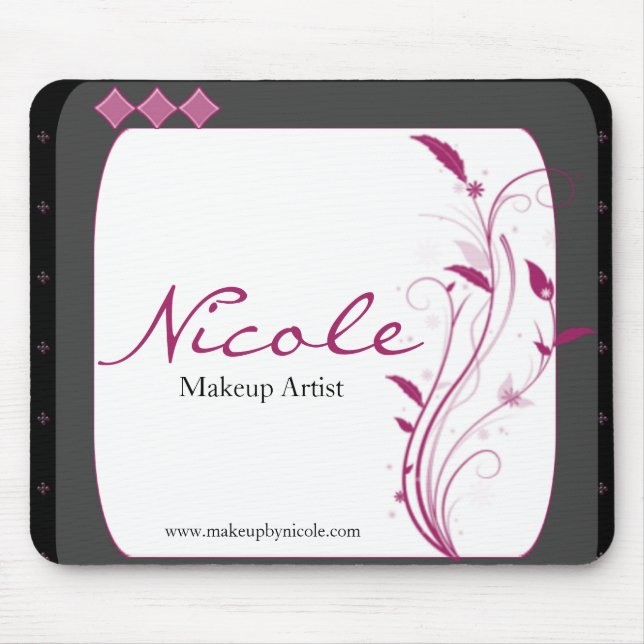 Modern High Style Black Grey Pink Mouse Pad (Front)