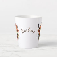 Modern Highland Cow with Boho Flower Design