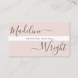 Modern Highlight   Script Calligraphy Blush Pink Business Card