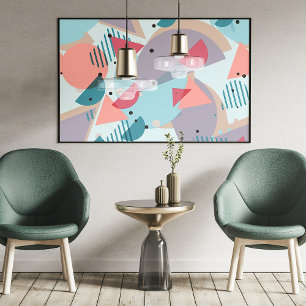 Modern Hip Abstract Geometric 50s Art Pattern Poster