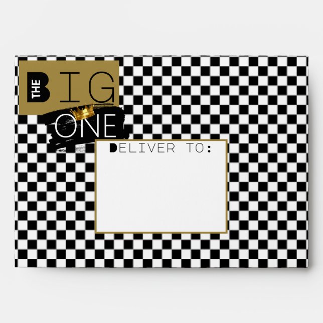 Modern Hip Hop Chequered/Brick Urban Big ONE Envelope (Front)