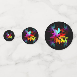 Modern Hippie Psychedelic Style Rainbow Colours Confetti