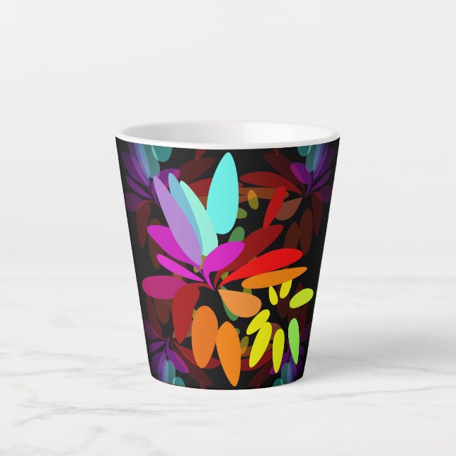 Modern Hippie Psychedelic Style Rainbow Colours Latte Mug (Front)