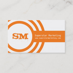 Modern Hipster Business Card, Orange Business Card