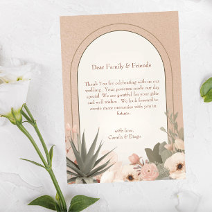 Modern Hispanic Botanical Wedding Thank You Card
