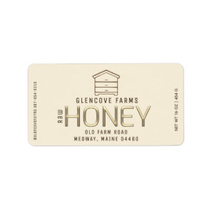 Modern Hive Beekeeper Apiary Embossed Raw Honey Label