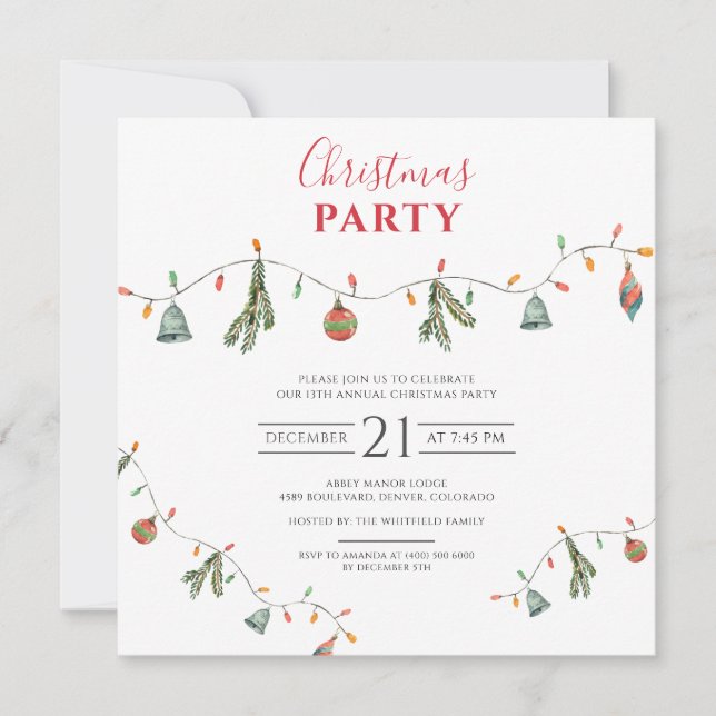 Modern Holiday Annual Office Party Invitation (Front)
