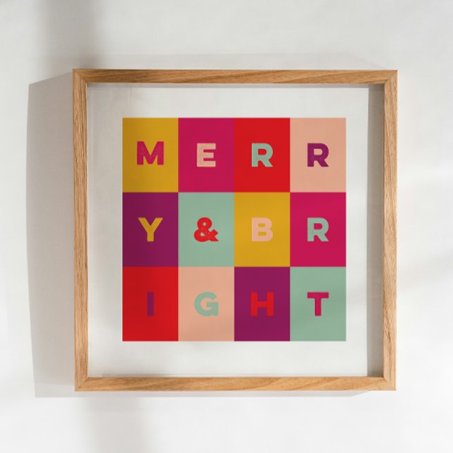 Modern Holiday Art Merry and Bright Print (Creator Uploaded)