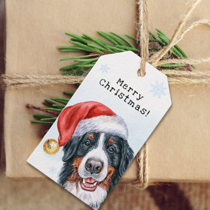 Modern Holiday Bernese Mountain Dog Christmas Gift Tags