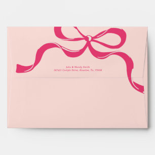 Modern Holiday Big pink Bow Christmas Envelope