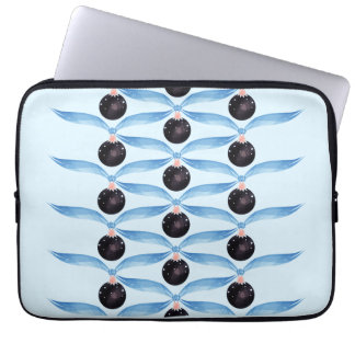 Modern Holiday Black Ornament Pattern Laptop Sleev Laptop Sleeve