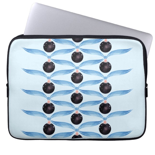 Modern Holiday Black Ornament Pattern Laptop Sleev Laptop Sleeve (Front)
