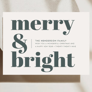 Modern Holiday Card   Merry & Bright Christmas