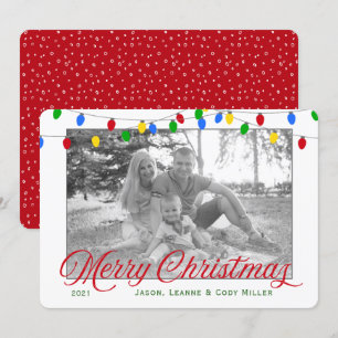 Modern Holiday Christmas Lights Photo Card