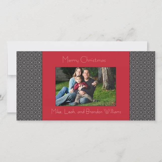Modern Holiday Custom Photo Card (Front)
