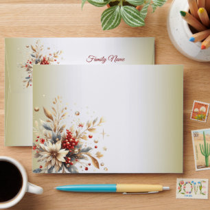 Modern Holiday Flowers Envelope