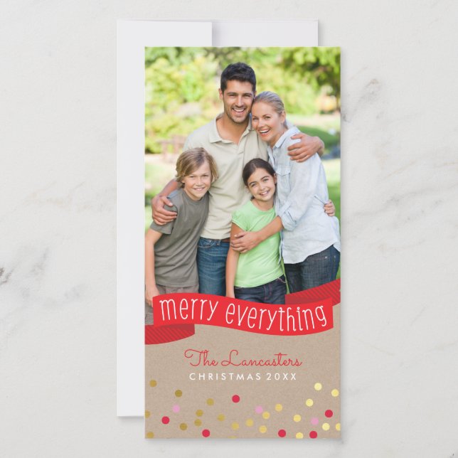 MODERN HOLIDAY GREETING merry everything banner Card (Front)