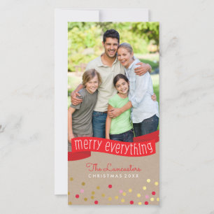 MODERN HOLIDAY GREETING merry everything banner Card