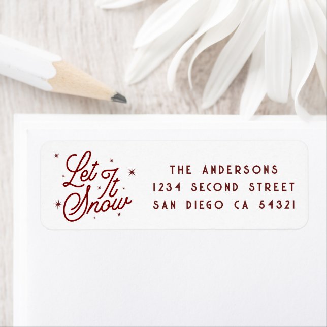Modern Holiday Let It Snow Festive Script | Red (Insitu)