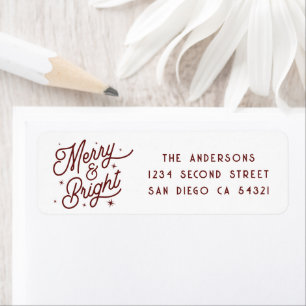 Modern Holiday Merry and Bright Script   Red 