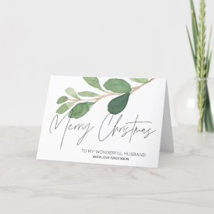 Modern Holiday Merry Christmas Card for Husband