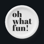 Modern Holiday Minimalist Fun Typography Paper Plate<br><div class="desc">Modern Holiday Minimalist Fun Typography Christmas paper plates - the perfect minimalist touch for your modern,  elegant,  yet fun parties this year!</div>