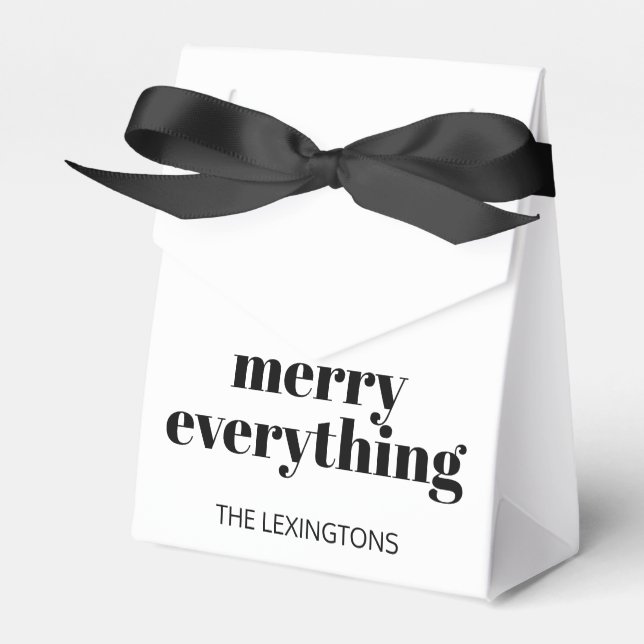 Modern Holiday Minimalist Merry Everything Favor Box (Front Side)