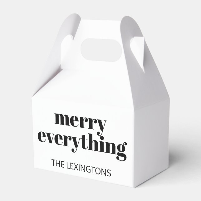 Modern Holiday Minimalist Merry Everything Favor Box (Front Side)