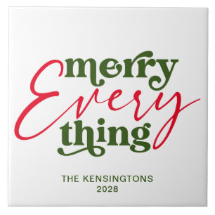 Modern Holiday Minimalist Merry Everything Tile