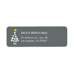 Modern Holiday Monogram Return Address Label